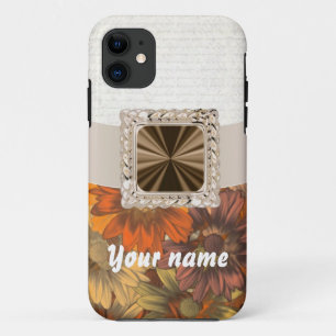 Brown & cream floral iPhone 11 case