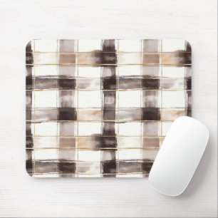 Brown Cream Gold Stripes Mouse Pad