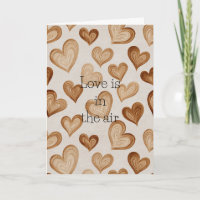 Brown Cream Hearts Stripes Love