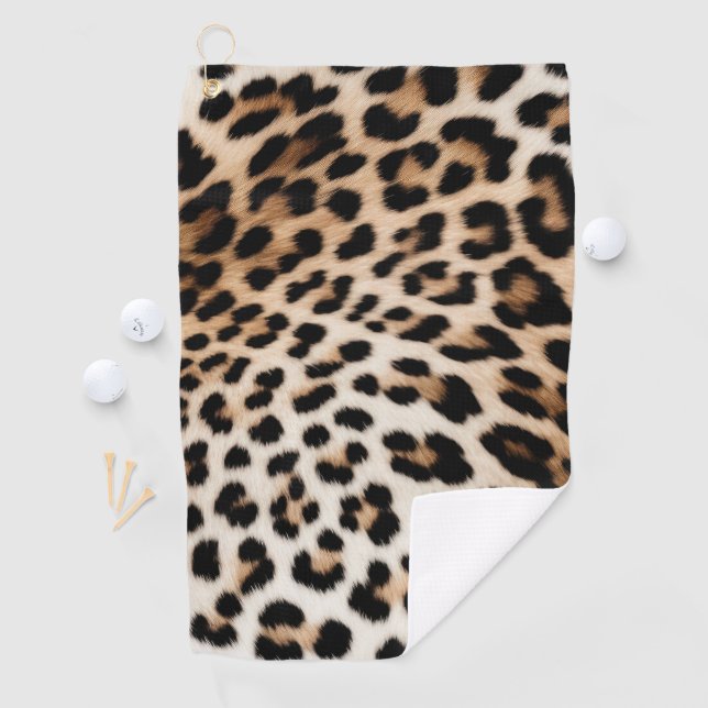 Brown Cream Leopard  Golf Towel (InSitu)