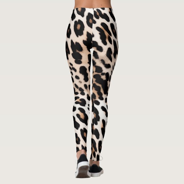 Brown Cream Leopard  Leggings (Back)