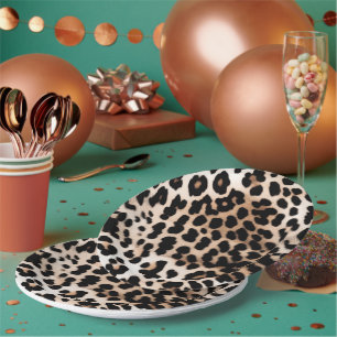 Brown Cream Leopard Paper Plate