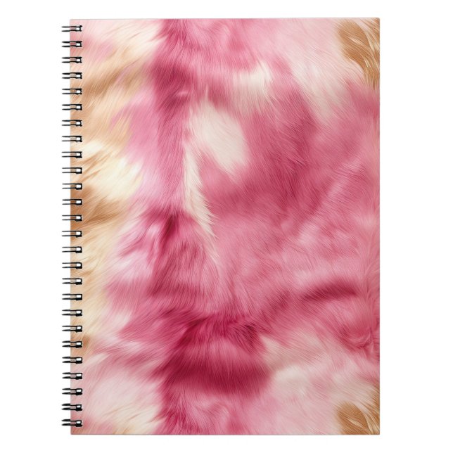 Brown Cream Pink Cowgirl Cowhide  Notebook (Front)