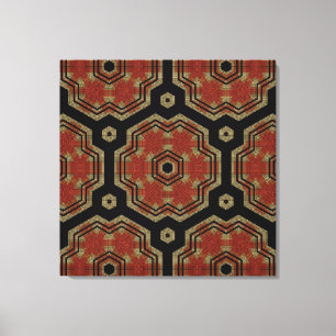 Brown, Cream Retro Art Seamless Pattern Canvas Print