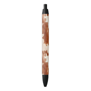 Brown Cream Southwest Cowhide Christmas Black Ink Pen