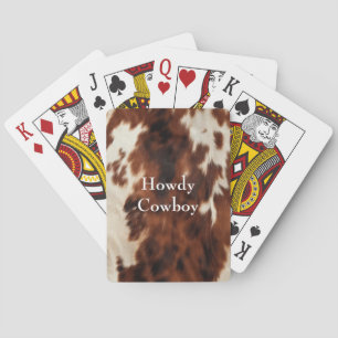 Brown Cream Southwest Cowhide Playing Cards