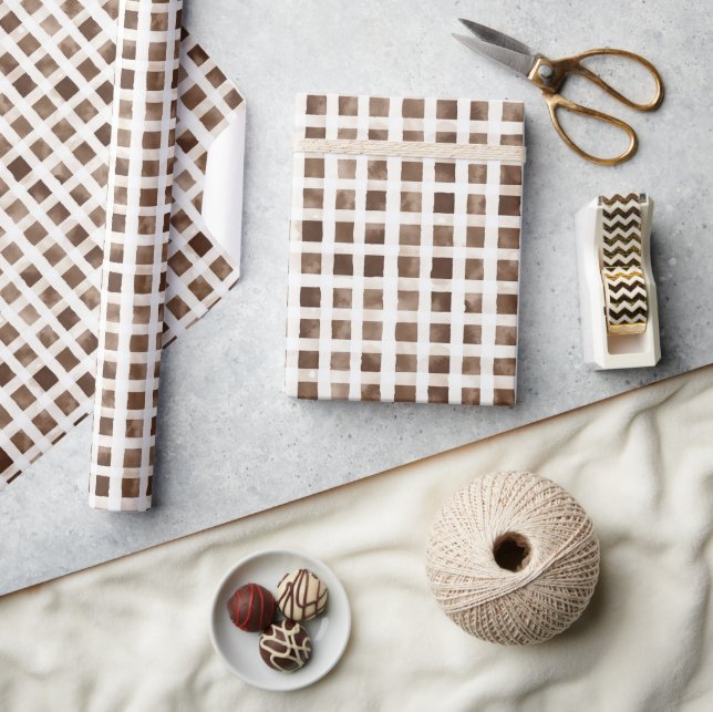 Brown Cream Stripes Wrapping Paper (Crafts)