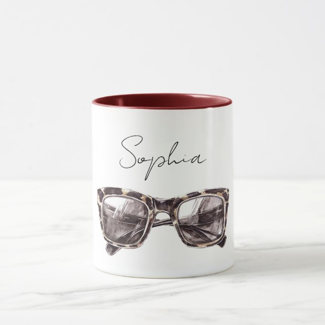 Brown Cream Sunglasses Mug (Center)