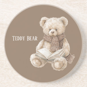 Brown Cream Teddy Bear Book Coaster