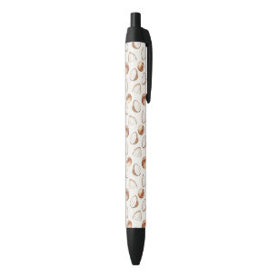 Brown Cream Tropical Coconut  Black Ink Pen