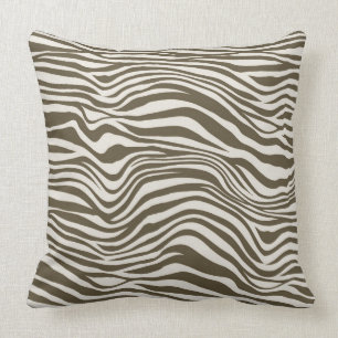 Brown Cream Zebra Print Cushion