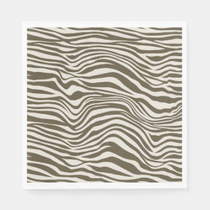 Brown Cream Zebra Print Napkin