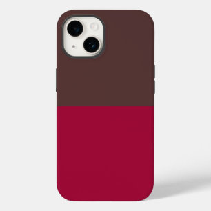 Brown Crimson Colour Block iPhone Case