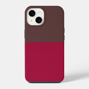 Brown Crimson Colour Block iPhone Case
