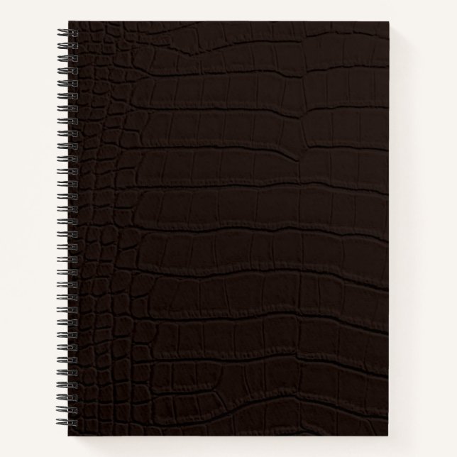 Brown Crocodile Skin Print Notebook (Front)