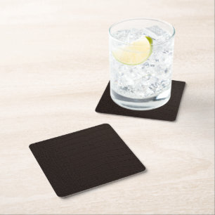 Brown Crocodile Skin Print Square Paper Coaster
