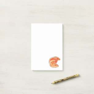 brown croissant bread post-it notes