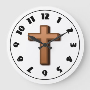 Brown Cross Clock