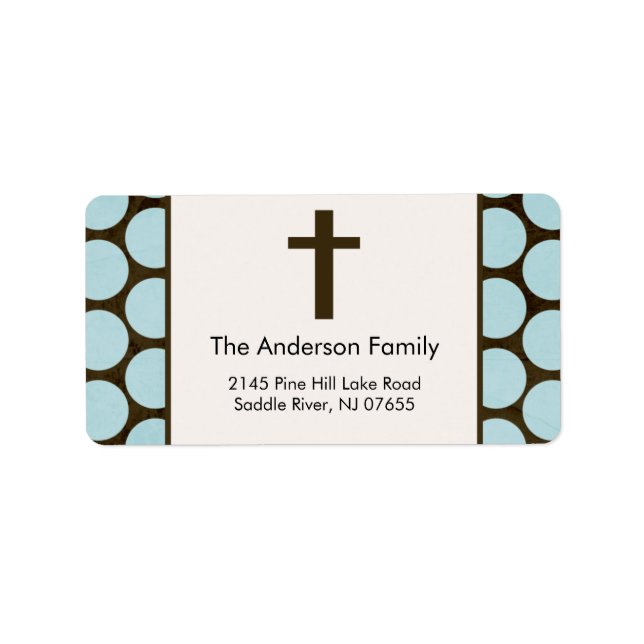 Brown Cross Religious address Label (Front)