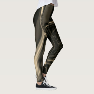 Brown curves and undulation in dark brown image leggings