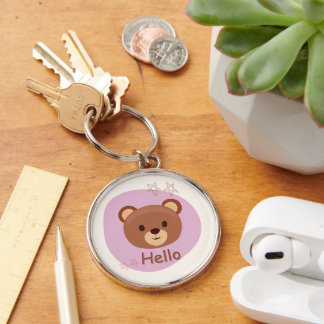 Brown Cute cat keychain - heavy keychain material