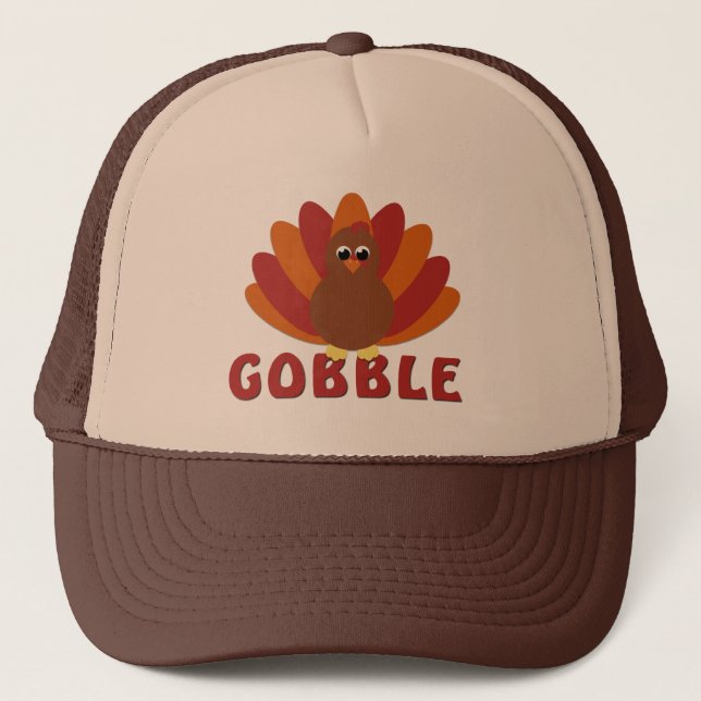 Brown Cute Turkey Gobble Hat (Front)