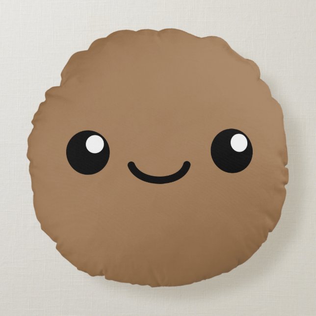 Brown cutie round cushion (Front)