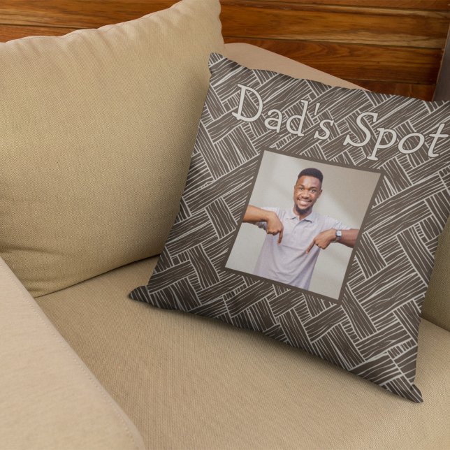 Brown Dad's Spot Couch Photo Father's Day Gift Cushion (Creator Uploaded)