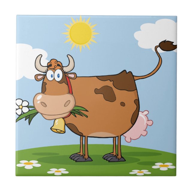 Brown Dairy Cow Tile (Front)