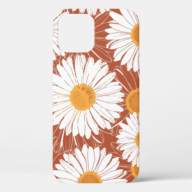 Brown Daisies: Seamless Flower Pattern Case-Mate iPhone Case (Back)