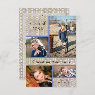 Brown Daisy Collage - 3x5 Graduation Announcement