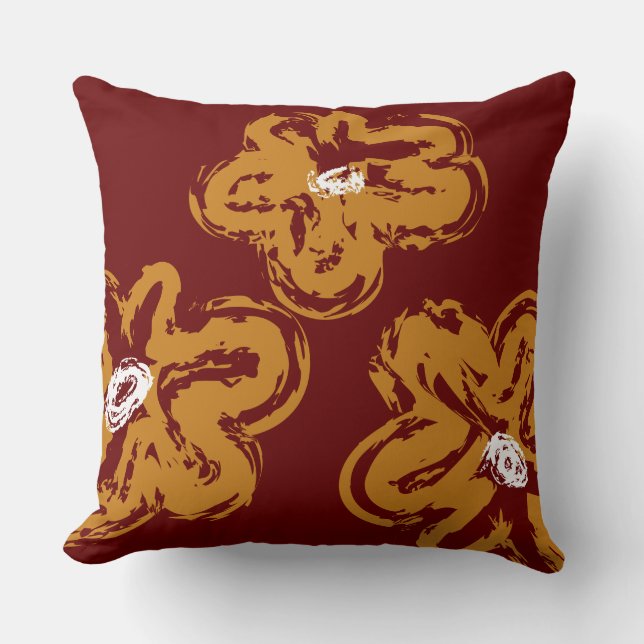 BROWN DAISY DESIGN Retro Throw Pillow (Front)