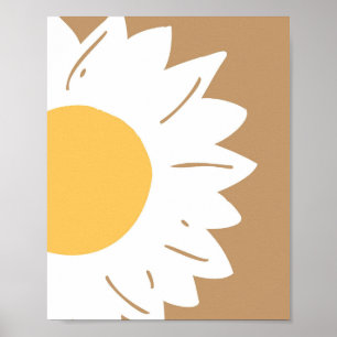 Brown Daisy – Minimalist Floral Wall Art