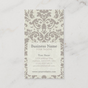 Brown Damask Appointment Business Card