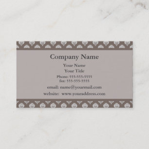 Brown Damask Appointment Reminder Business Card