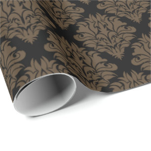 Brown Damask-Gift Wrapping Paper