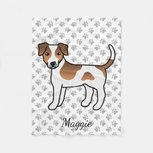 Brown Danish-Swedish Farmdog Cartoon Dog With Name Fleece Blanket