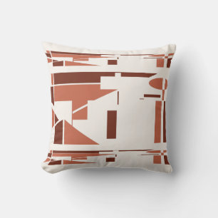 Brown Dark Coral MCM Southwest Look Abstract Cushion