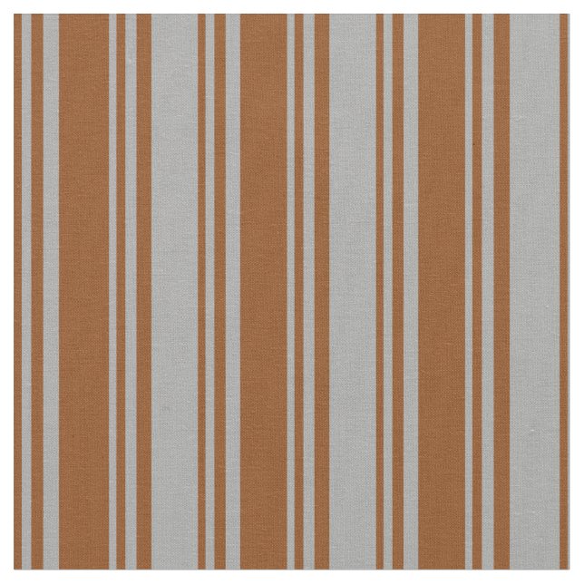 Brown & Dark Grey Coloured Stripes Pattern Fabric (Close Up)