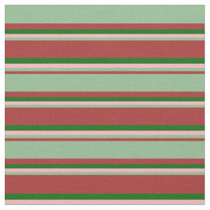 Brown, Dark Sea Green, Light Pink, and Dark Green Fabric