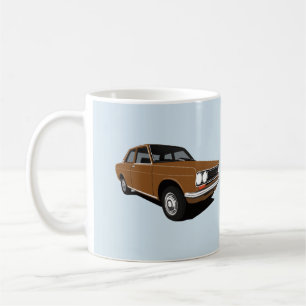 Brown Datsun Bluebird 1600 (510), two images Coffee Mug