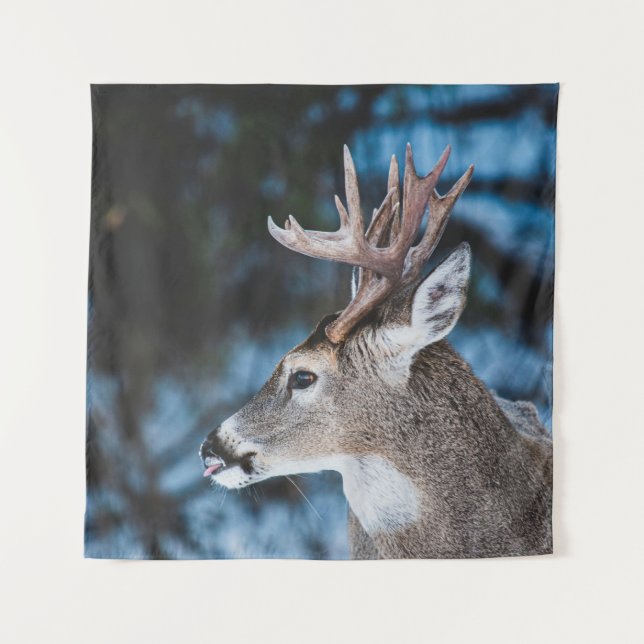 BROWN DEER IN TILT SHIFT LENS TAPESTRY (Front)
