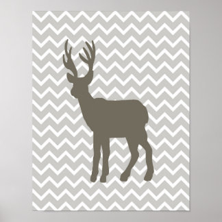 Brown Deer w/ Chevron Poster