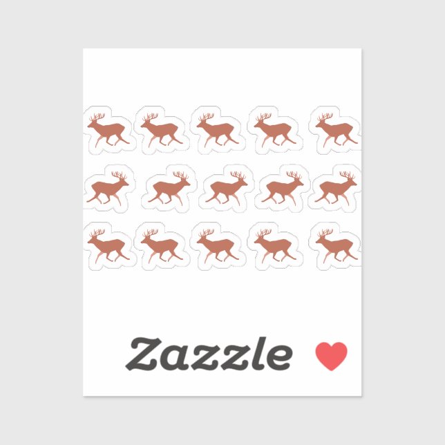 Brown Deer Walking Festive Pattern   (Sheet)