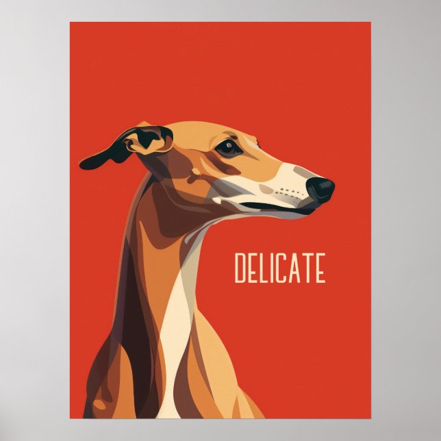Brown Delicate Greyhound Poster (Front)