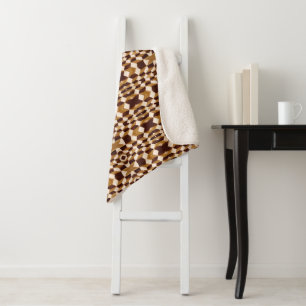 Brown Desert Abstract Modern Geometric Pattern Sherpa Blanket
