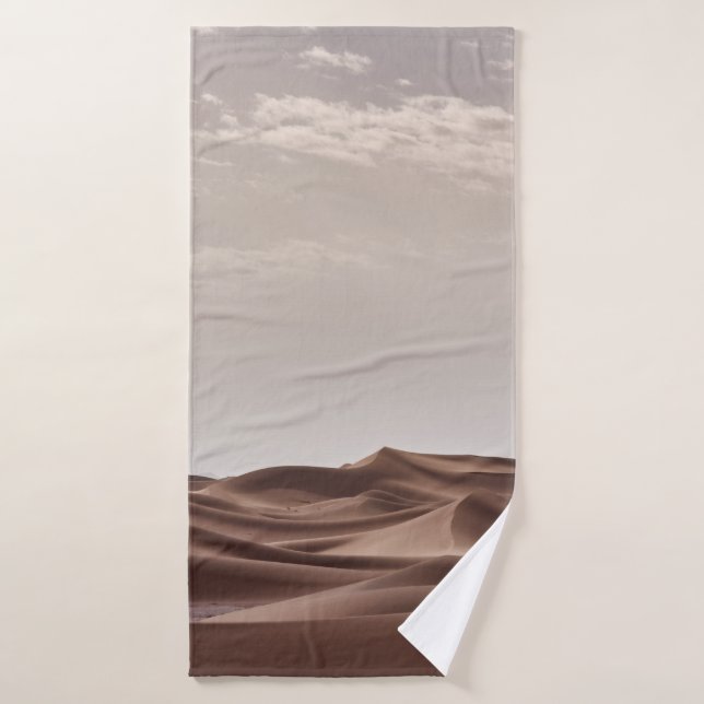 BROWN DESERT UNDER WHITE CLOUDS BATH TOWEL (Bath Towel)