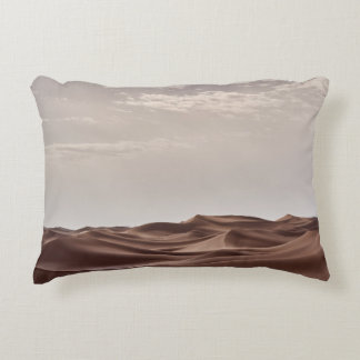 BROWN DESERT UNDER WHITE CLOUDS DECORATIVE CUSHION