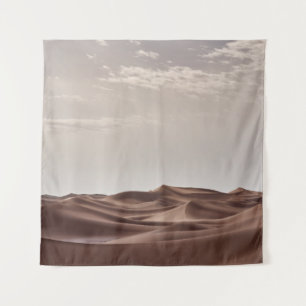 BROWN DESERT UNDER WHITE CLOUDS TAPESTRY