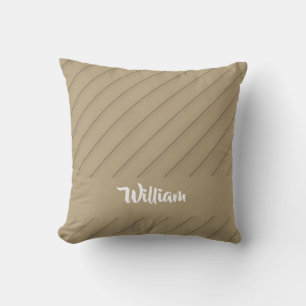 Brown diagonal lines textured cushion